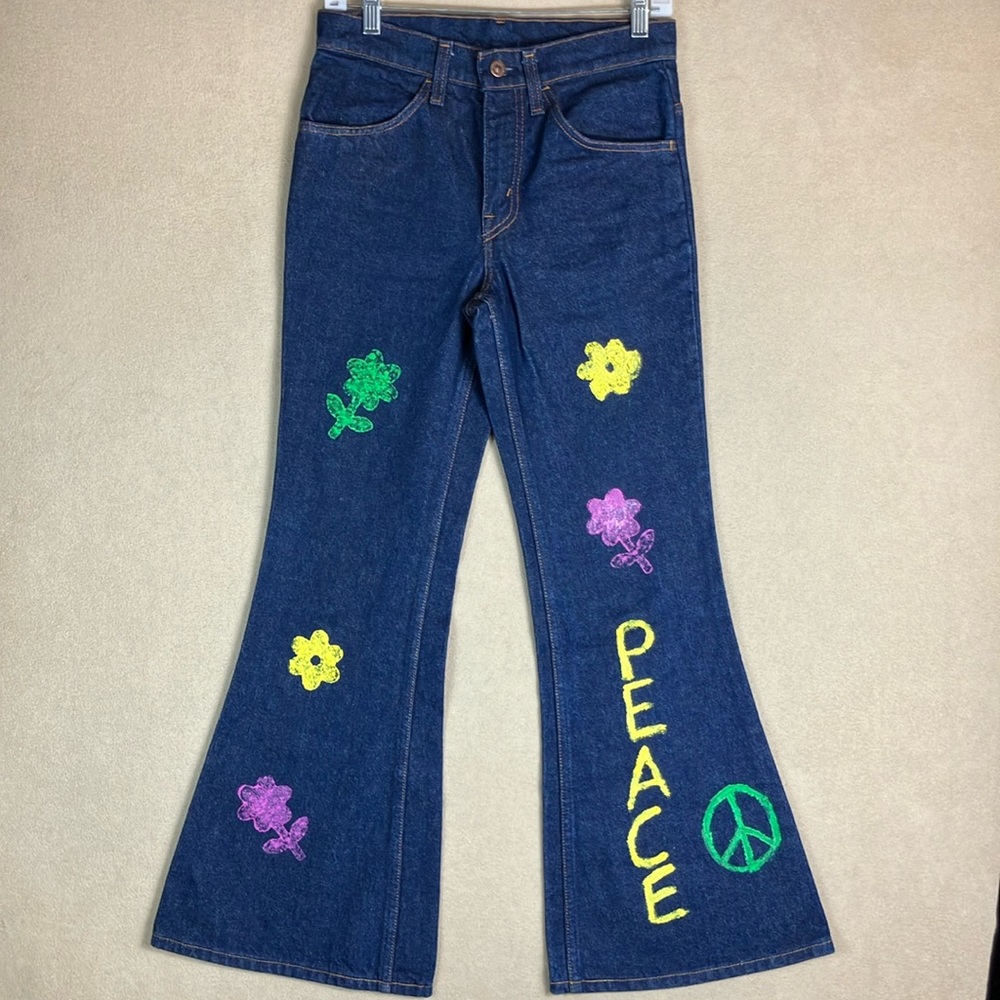 Vintage Levi’s 684 Orange Tab Bell Bottoms Hippie 70’s Denim Jeans Women’s 29